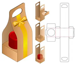 Drawer Prints: Box packaging die cut template design. 3d mock-up