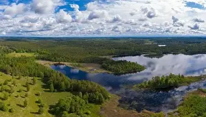 High North Prints: Boxholm in Sweden, panorama of a forested region