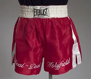 Boxer Prints: Boxing trunks worn by Evander Holyfield