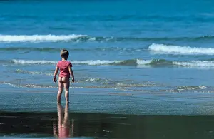 Exercising Prints: Boy at beach Suances village Cantabria Spain
