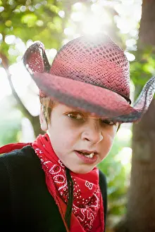 Headpiece Prints: Boy dressed up as cowboy