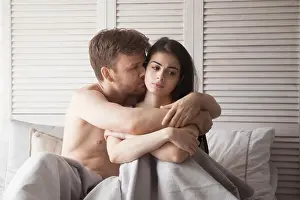 Calming Prints: Boyfriend hugging girlfriend asking for forgiveness