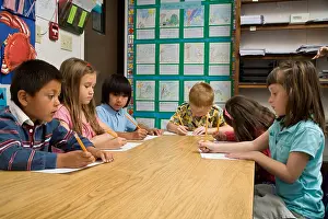 Interact Prints: Boys girls school class Kindergarten class young children 5-6 year old diversity racially diverse multicultural