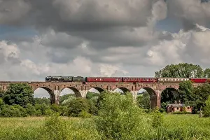 Viaduct Prints: BR MN class 4-6-2 No. 35018 British India Line crosses Hurstbourne Priors viaduct