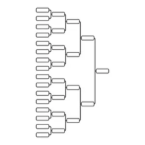 Hockey Prints: Bracket sport tournament, blank elimination event sign, playoff match vector illustration