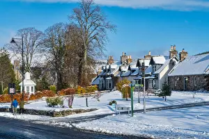 Cairngorms Prints: Braemar, village in snow, winter sunlight, Aberdeenshire, Highland Region, Scotland UK