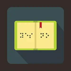 Disability Prints: Braille icon, flat style