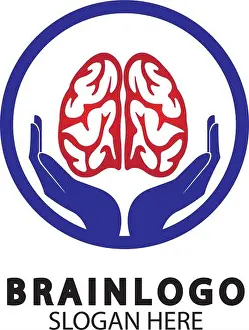 Brainstorm Prints: Brain logo designs concept vector