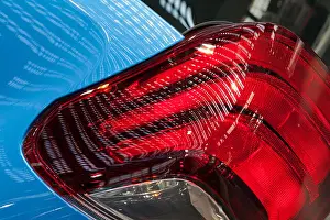 Hybrid Prints: brake lights on the blue vehicles, note shallow depth of field