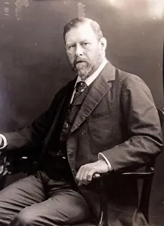 Romanian Prints: Bram Stoker 1906 portrait in Bran Castle, Dracula's Castle, in Transylvania, Romania