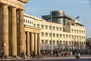 Neoclassicism Prints: Brandenburger Tor, Brandenburg gate, US embassy, Berlin, Germany