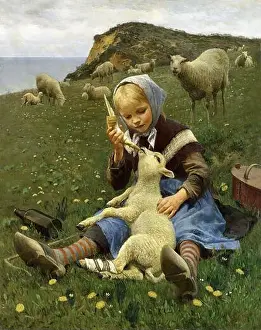 Painters Prints: Brasen Hans Ole - Tender Care - Danish School - 19th and Early 20th Century