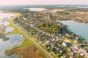 Images Dated 23rd September 2020: Braslav, Braslaw District, Vitebsk Voblast, Belarus. Aerial View Of Town. Famous Lakes