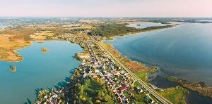 Images Dated 23rd September 2020: Braslav, Braslaw District, Vitebsk Voblast, Belarus. Aerial View Of Town. Famous Lakes