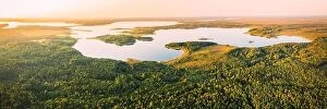 Images Dated 23rd September 2020: Braslaw District, Vitebsk Voblast, Belarus. Aerial View Of Lakes, Green Forest Landscape