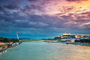 Images Dated 17th November 2023: Bratislava. Cityscape image of Bratislava, capital city of Slovakia during sunset