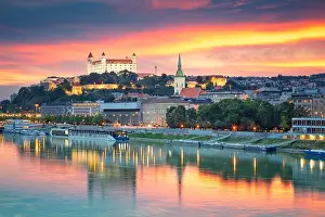 Bratislava. Cityscape image of Bratislava, capital city of Slovakia during sunset