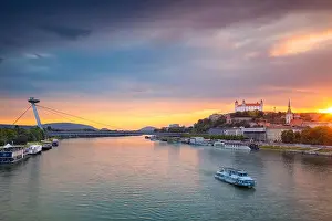 Bratislava. Cityscape image of Bratislava, capital city of Slovakia during sunset