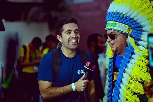 Cheering Prints: Brazilian, south Korean football fans in qatar 2022 world cup 11-12-2022-Doha Qatar
