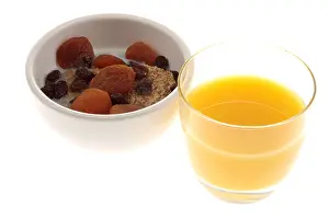 Orange Juice Prints: Breakfast Cereal with Fruit