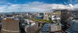 Albert Prints: A breathtaking panoramic vista unfolds showcasing the urban skyline of Cape Town