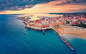 Breathtaking summer view from flying drone of Sant'Antonio beach