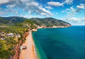 Breathtaking summer view of popular tourist destination - Mattinatella beach (Fontana delle Rose)