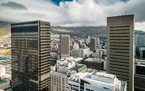 Capetown Prints: A breathtaking vista unfolds showcasing the urban skyline of Cape Town