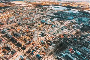 Pedestrian Street Prints: Brest, Belarus. Brest Cityscape Skyline In Spring Day