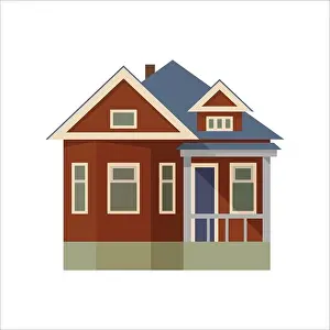 Brick house. In the style of flat