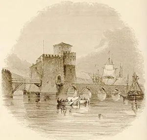 1882 Prints: Bridge of the Euripus, from the North - Wordsworth Christopher - 1882