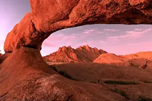 Namib Prints: The Bridge, a natural arch at Spitzkoppe, at sunset