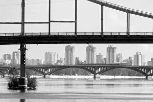 Slavic Prints: Bridges over the Dnieper river, Kiev