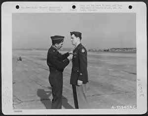 Julian Prints: Brig. Gen. Julian M. Chappell Presenting An Award To A Member Of The 91St Troop Carrier Squadron
