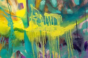 Bright abstract oil painting. Hand drawn oil painting. Modern art