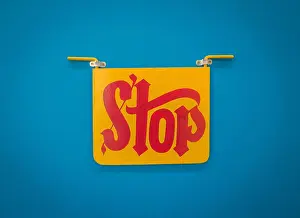 Faded Prints: Bright Cheerful Indian Style Stop Sign