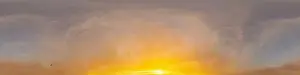 Bright sunset sky panorama with Cirrus clouds