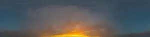 Bright sunset sky panorama with Cirrus clouds