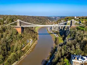Bristol Prints: Bristol, UK. 4 March 2025. Aerial view of Clifton Suspension Bridge in Bristol