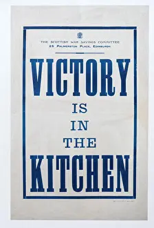 Home Front Prints: A British first world war poster saying that Victory is in the Kitchen