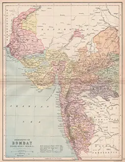 Reflecting Prints: BRITISH INDIA. Bombay Presidency'. Scinde Gujerat Railways, 1878 antique map