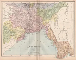 Bengal Prints: BRITISH INDIA. Lower Bengal'. Burmah Tipperah. Bangladesh.BARTHOLOMEW, 1878 map