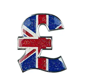 Sterling Prints: british pound sign with union jack flag on it
