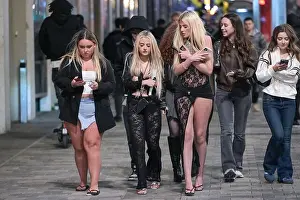 Freezing Prints: Broad Street, Birmingham 1st January 2026 - Revellers braved the weather in Birmingham as freezing temperatures hit
