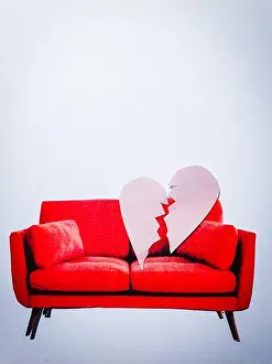 Hurt Prints: Broken heart on a sofa