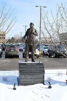 Bronze statue of General Motors founder Willam C. Durant in Flint, Michigan