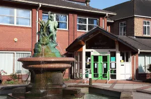 Moorlands Prints: Bronze statue outside Moorlands House