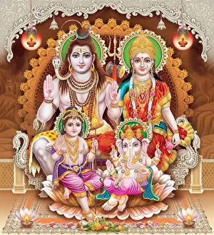 Browse high resolution stock images of Shiva Parvati Kartik Ganesh