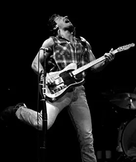 Concerts Prints: Bruce Springsteen at the Cotton Bowl in Dallas Tx 1985 concert photo by bill belknap
