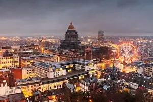 Brussels, Belgium cityscape at Palais de Justice during dusk